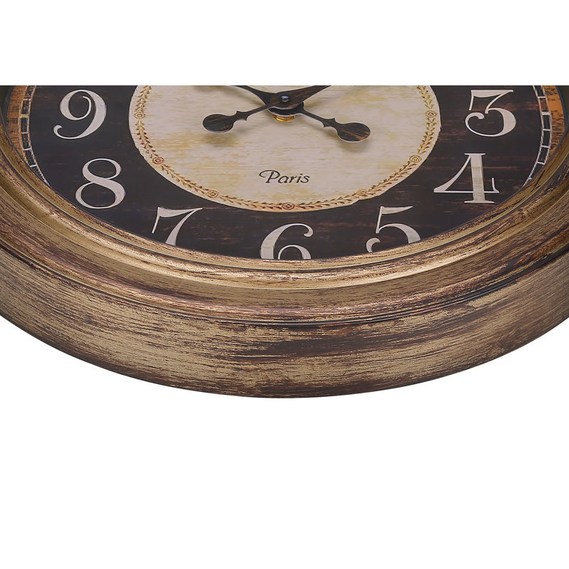 Horloge murale 18 po, brun antique | Idée cadeau