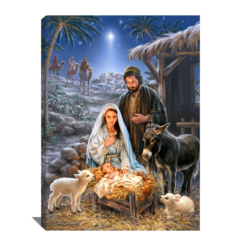 «A Savior Is Born», art mural sur toile, H 14 po x l 10 po x P 0,75 po