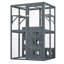 Enceinte d'extérieur pour chat avec portes à double entrée Catio, tablettes grimpantes grises, aire de jeu en bois de pin résistant aux intempéries avec 7 boîtes en bois combinées Freely