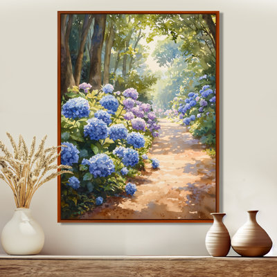Hydrangeas In The Garden Path II - Hydrangea Wall Art for Living Room