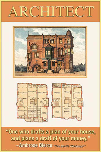 « architect » par wilbur pierce-impression de publicités, H 66 po x l 44 po
