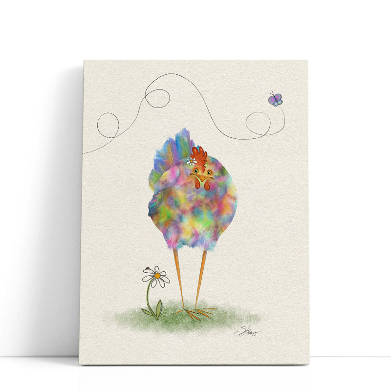 Fantaisie de poule - reproduction d'art sur toile, H 16 po x l 12 po