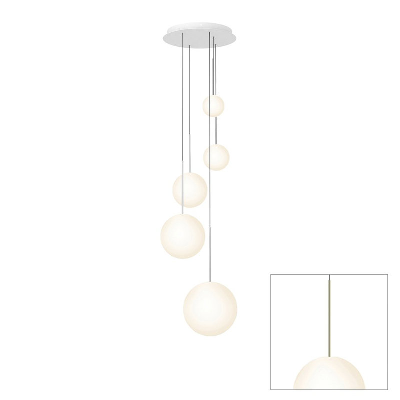 Lustre suspendu sphère Bola, H 118,4 po x l 17 po x P 17 po, Laiton