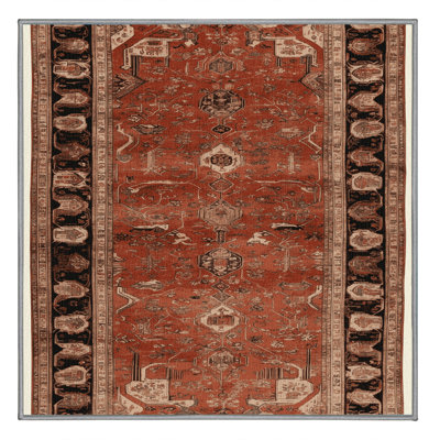 Machine Washable Persian Brown Area Rug