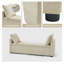 Banc de rangement moderne 59 po avec deux coussins et une poche Patrece-403083333
