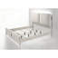 Élégant grand lit gris avec DEL blanc perle, tête de lit rembourrée rembourrée, structure en bois synthétique, pieds en acrylique chic, fabrication de sommier tapissier contemporain et doux, nécessaire-952028339