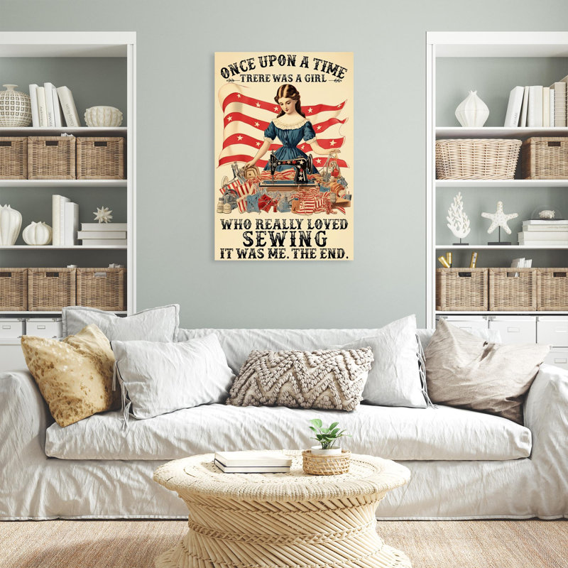 Impression sur toile, "A Girl Who Really Lived Sewing", H 36 po x l 24 po x P 1,25 po