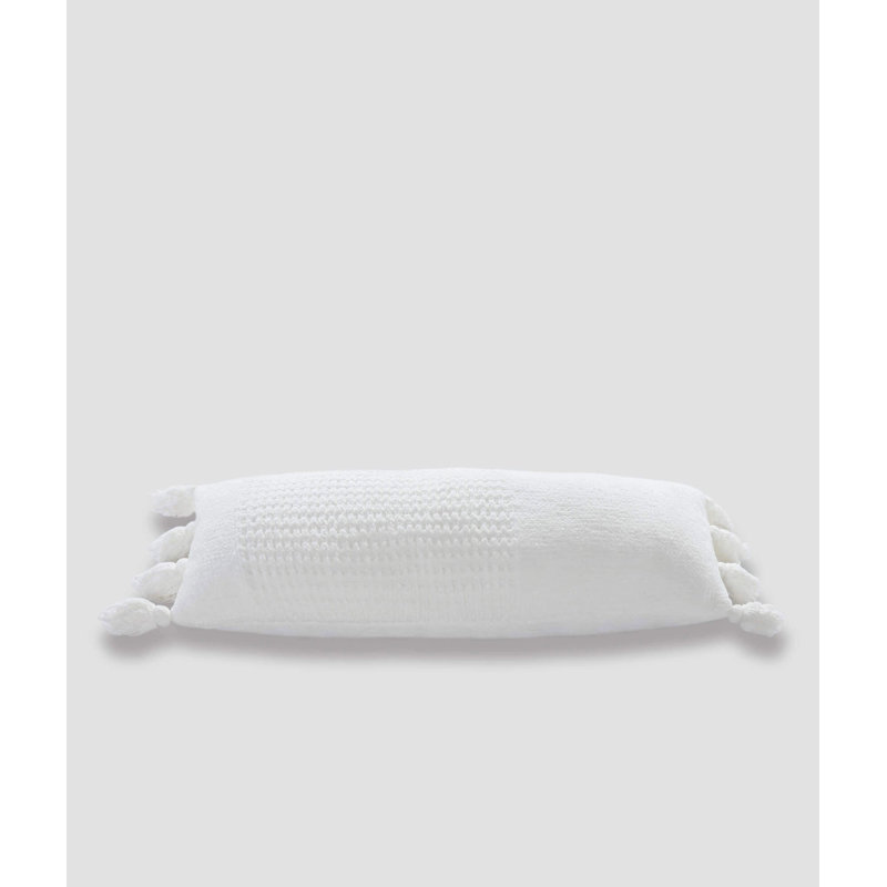 Braided Pom Lumbar Pillow Cover & Insert, Off White