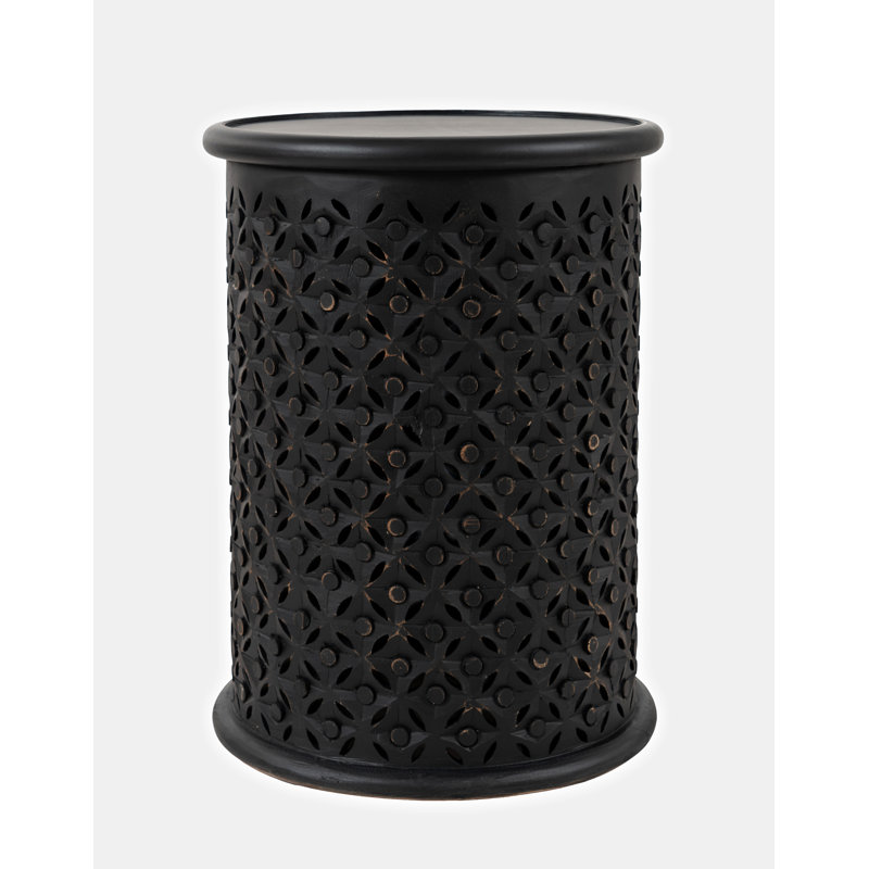 Phillipston Solid Wood Block End Table, Antique Black