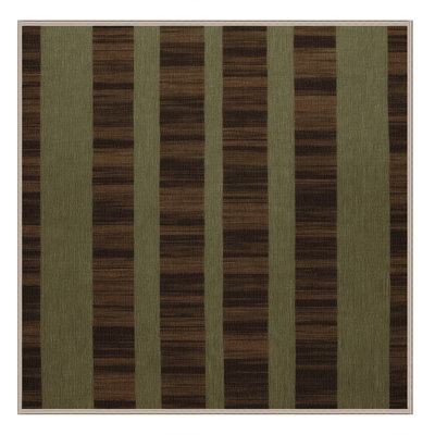 Machine Washable Checkered Brown Area Rug