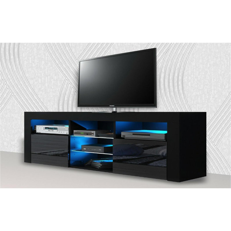 Annagrove Unfinished TV Stand for TVs up to 65", Black