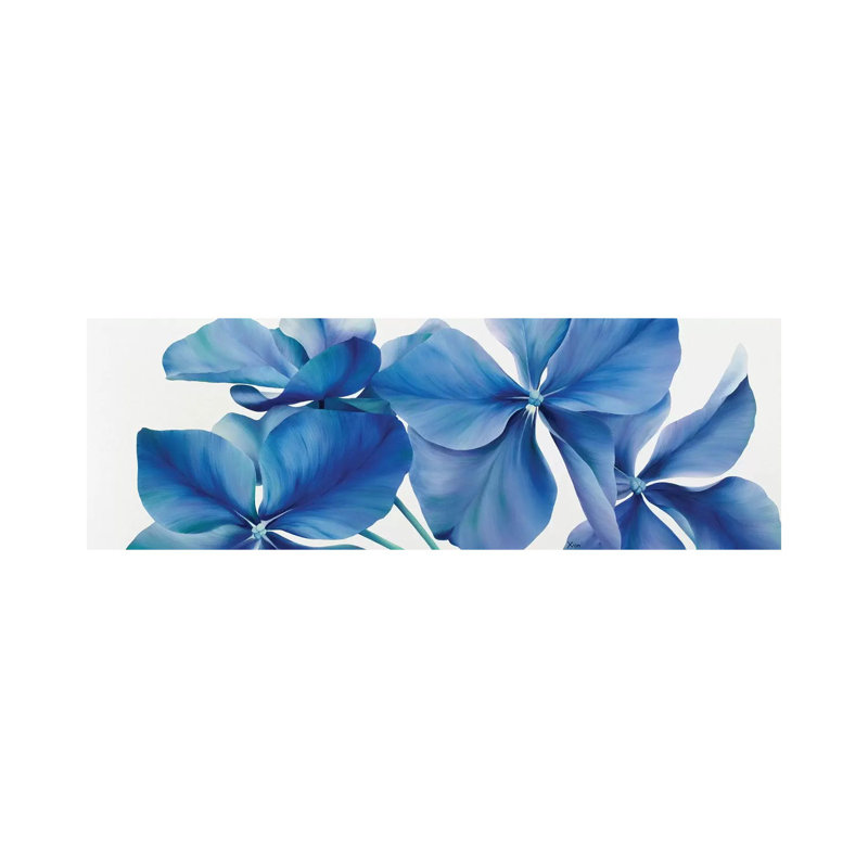 Shiny Bleu by Yvonne Poelstra-Holzhaus - Wrapped Canvas Panoramic Painting, 30.48 cm H x 91.44 cm W x 3.175 cm D