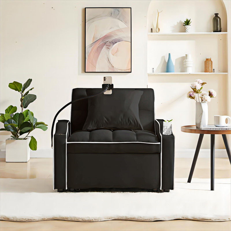 Mintie Velvet Accent Chair, Black Velvet
