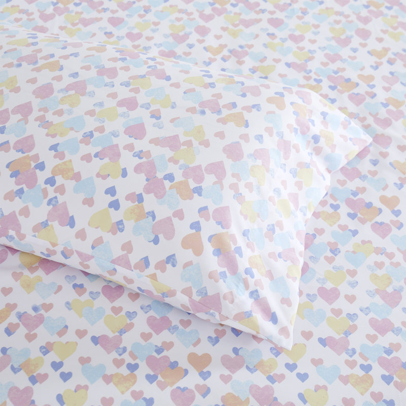 Ensemble de draps en microfibre pour enfants, Twin, Vintage Hearts