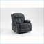 Fauteuil inclinable inclinable et inclinable - Massage & amp; Chauffage, rembourré | Bleu marine | Argent brossé