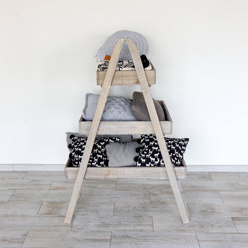 Milliken Solid Wood Ladder Bookcase, 140cm H x 90cm W x 60cm D