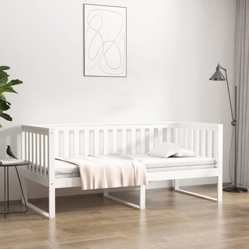 Kiyana Solid Wood Bed, White