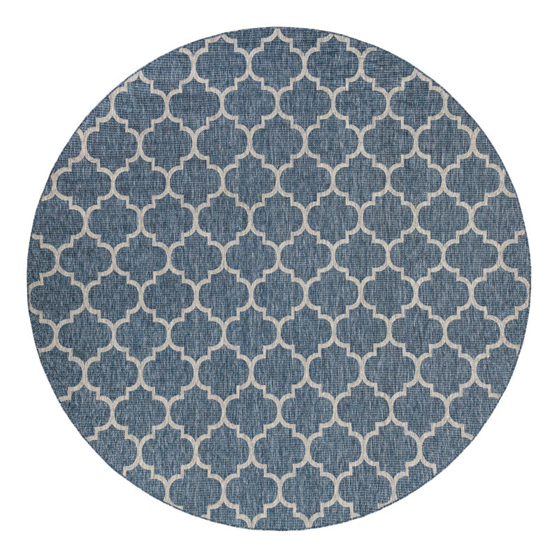 Suffolk Blue Indoor/Outdoor Area Rug, Round 12'