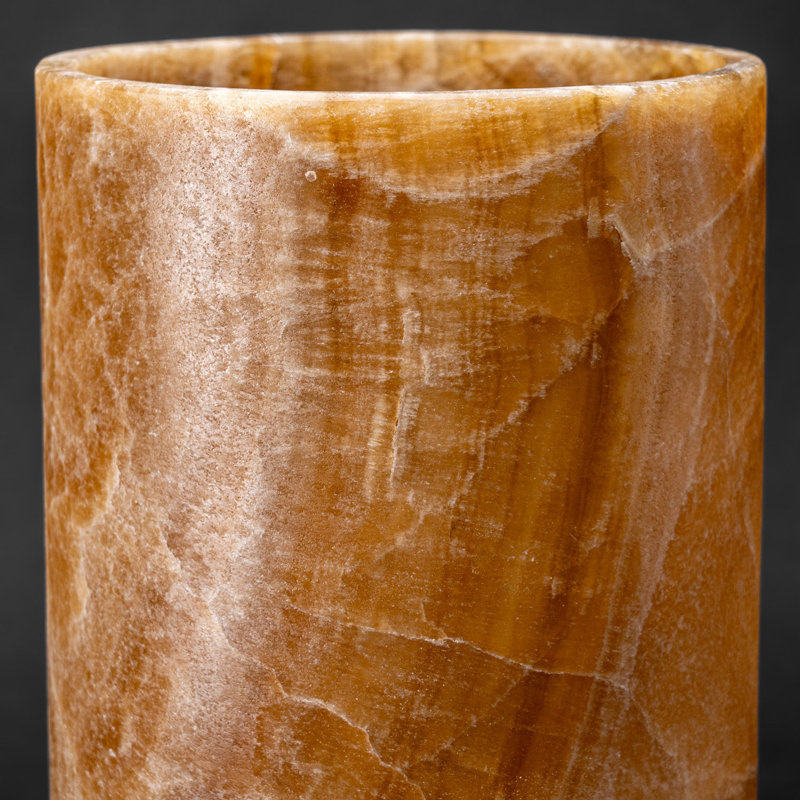 Genuine Round Banded Brown Onyx Lamp (14", 11 Lbs)