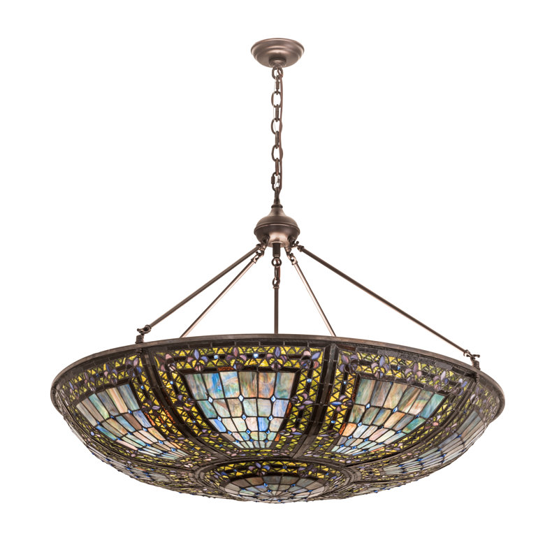 Meyda Fleur-de-Lis 9-Light Mahogany Bronze LED Pendant