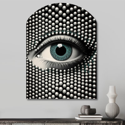 Oeil monochrome II - art mural asymétrique moderne en forme d'arche