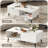 Coffee Tables for Living Room, Farmhouse Center Table with Hidden Storage and Fluted Sliding Door, Dining Table for Home Apartment Office-835913559