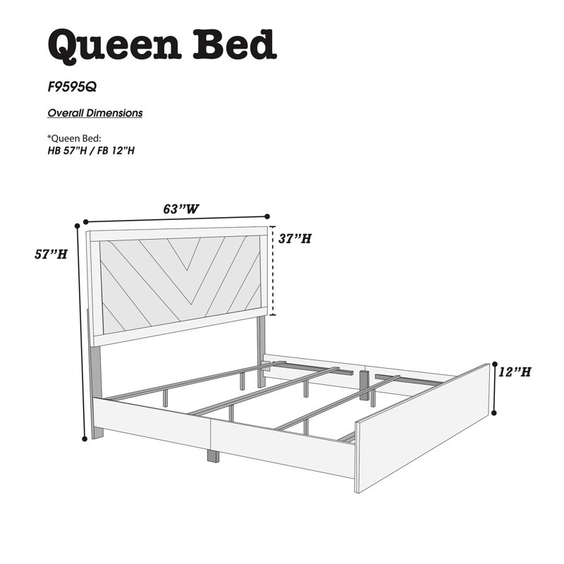 Dark Gray Oak Queen Bed With Rustic Intrigue, Fabric Covered, Assembly Needed