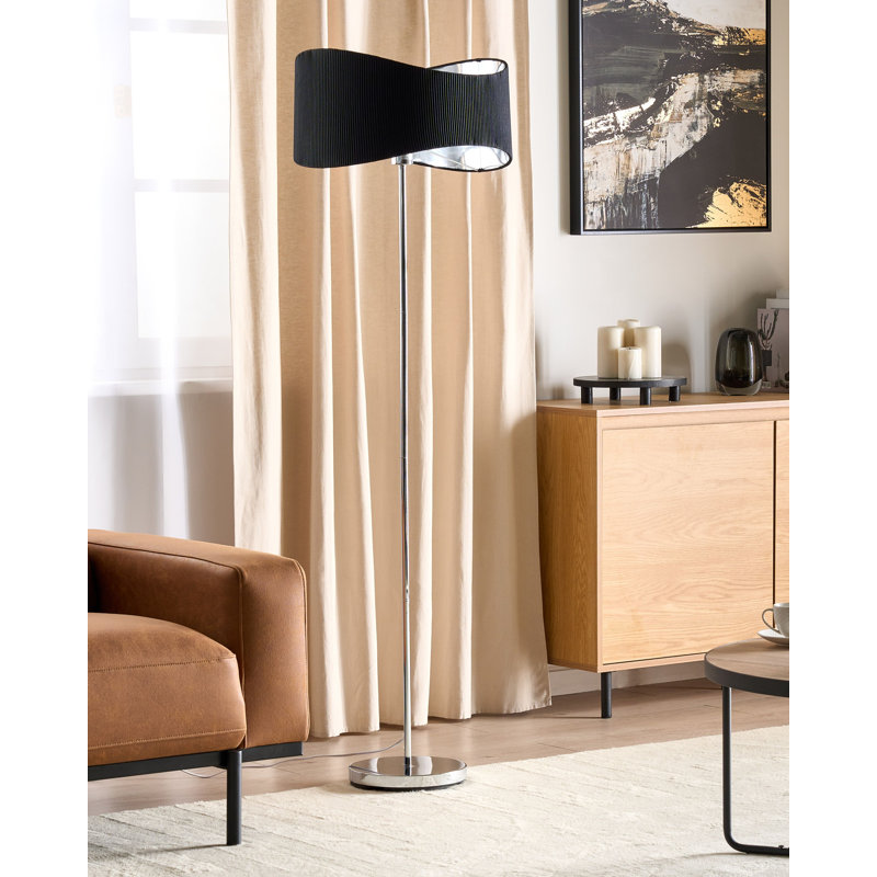 Ahile Floor Lamp, Black/Silver, Chrome