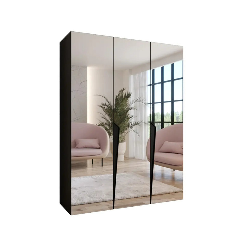 Manufactured Wood Wardrobe, Black