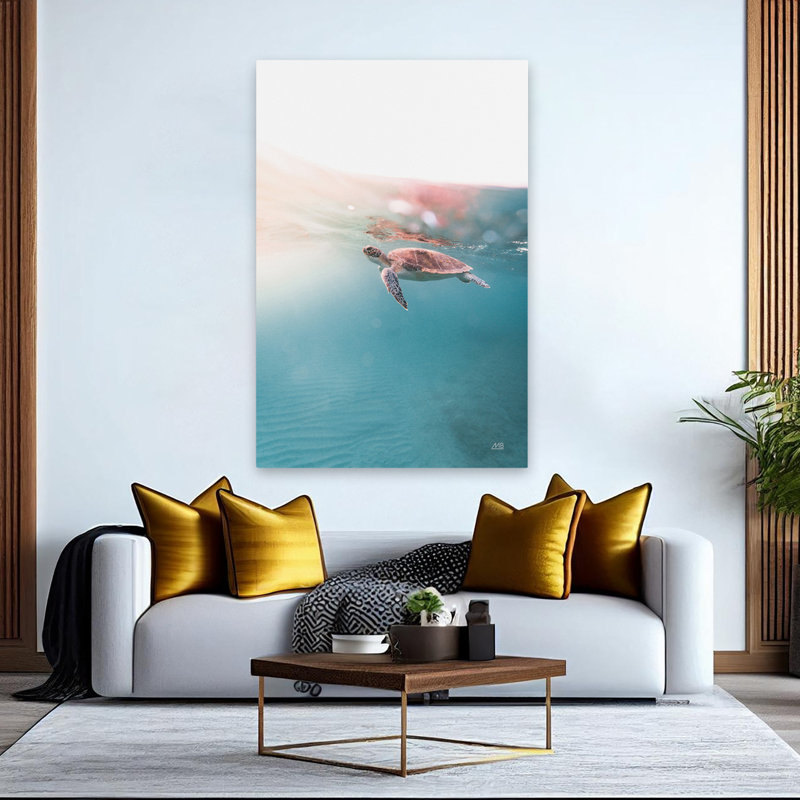 Contemporain et flottant sur la plage, H 60 po x l 40 po