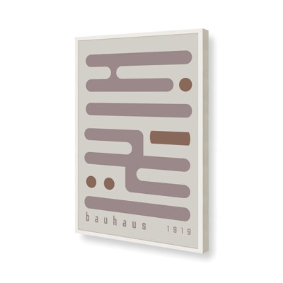 Warm Taupe Bauhaus Minimalist Circuitry I Print in a Frame