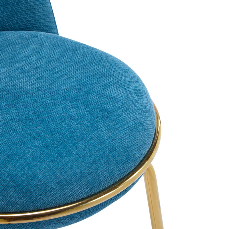 Élégants tabourets de bar d'intérieur en métal au fini doré avec sièges rembourrés, ensemble de 2 pour un décor moderne et industriel