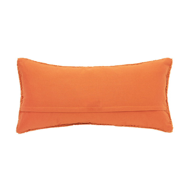 Happy Thanksgiving Orange Rectangular Hooked Throw Pillow