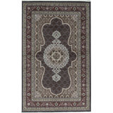 Hand-Knotted High-Quality Black and Red Area Rug