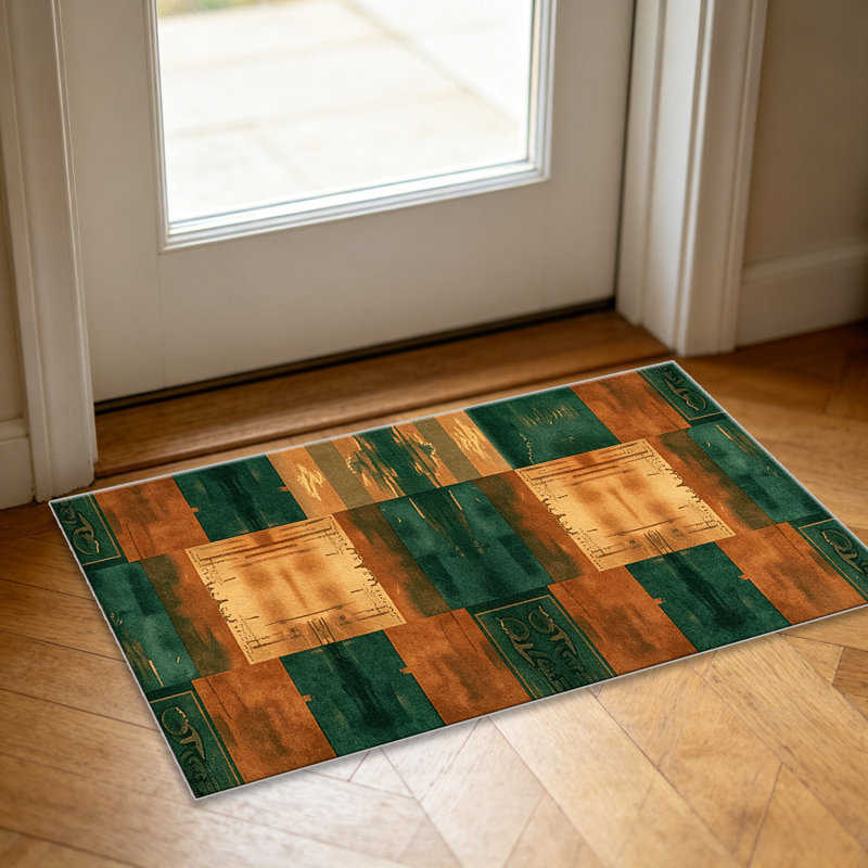 Emerald Abstract Tribal carpet-easy to clean, machine-washable, soft and comfortable; suitable for door mats, kitchens, living rooms, bedrooms, corridors, and laundry areas. Easy to clean, durable carpet for home decoration.