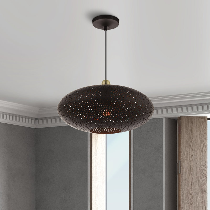 Luminaire suspendu géométrique 1 lumière Bion, Bronze