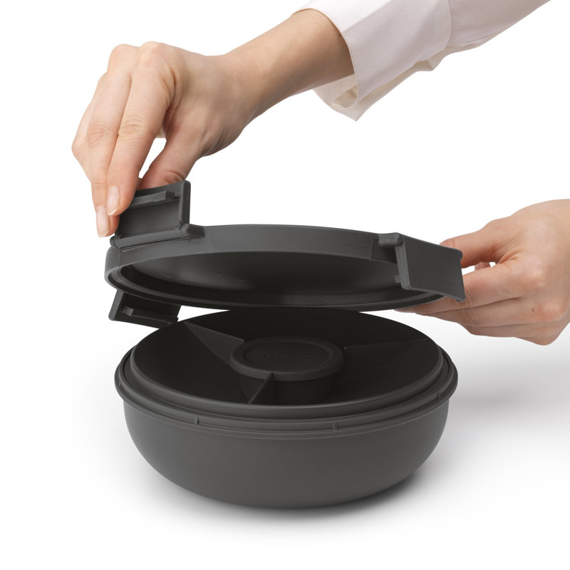Bol à salade à préparer et à emporter de Brabantia, 1,3 L, 44 oz liq., Gris foncé