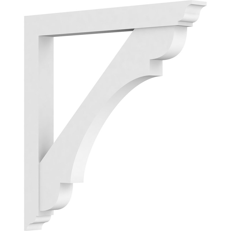3"W x 36"D x 36"H Standard Olympic Architectural Grade PVC Bracket with Traditional Ends, 36"H x 3"W x 36"D