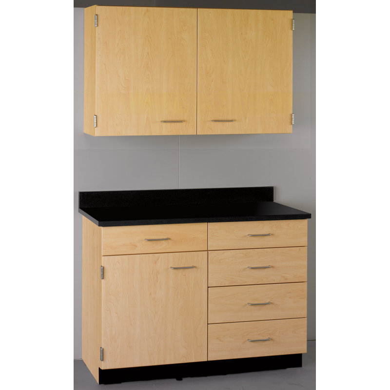 Armoire de salle de classe avec portes Suite, Graphite nébuleuse / cerise, H 84 po x l 42 po x P 24 po