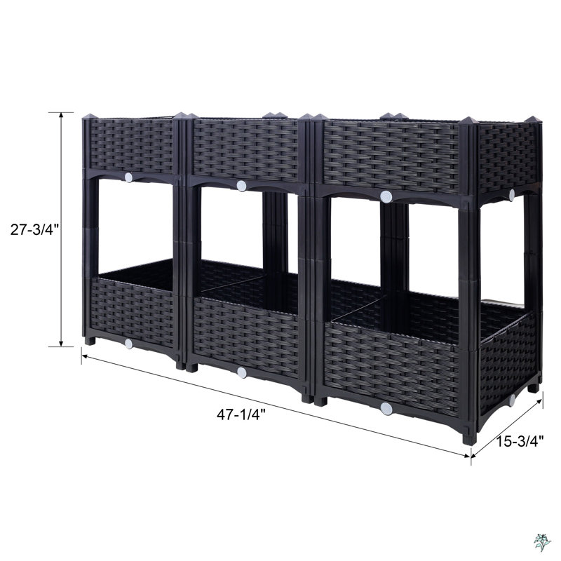 Planter Raised Beds - Elevated Planter Garden Box With Drainage Plug Raised Garden Beds For Vegetable/Flower/Herb Outdoor Standing Planter Beds Gardening Kit,47.2"X15.7"X27.7"