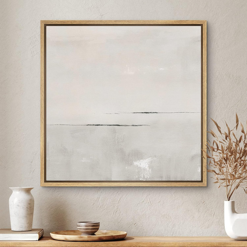 «Watercolor Pastel Gray Abstract Landscape Nature», reproduction sur toile flottante, H 24 po x l 24 po x P 1,5 po, Naturel