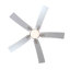 Ventilateur de plafond encastré blanc mat moderne 52 po avec DEL intégrées, télécommande et 5 pales deux tons-492049058-492049056