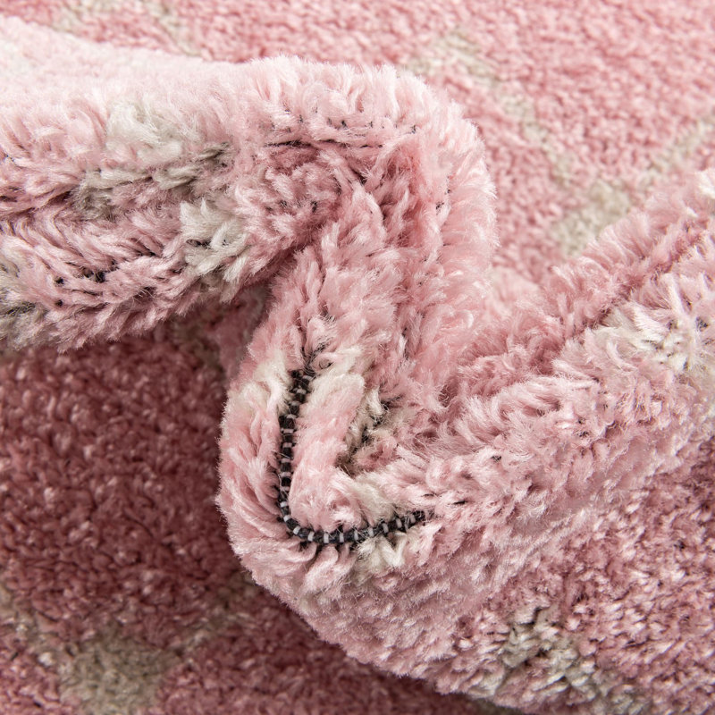 Tapis rose en polypropylène tissé à la machine Briehn, Rectangle 9 pi x 12 pi