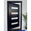 36 po X 80 po Plaque de porte d'entrée noire avec verre givré - ouverture à gauche-123166588-133275724-123166587