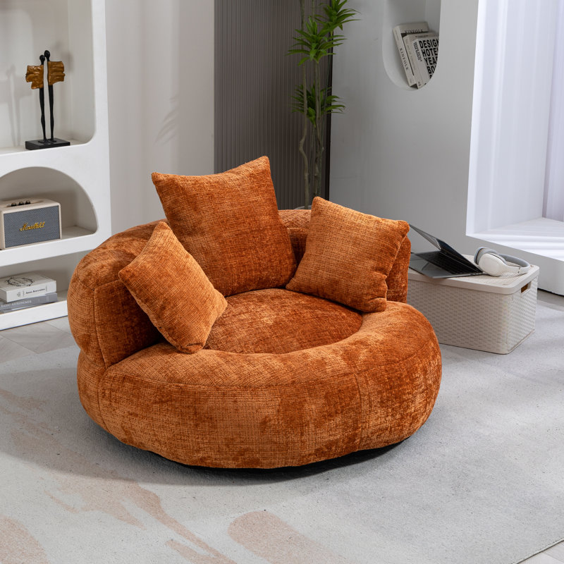 Mason Chenille Bean Bag Lounger, Orange