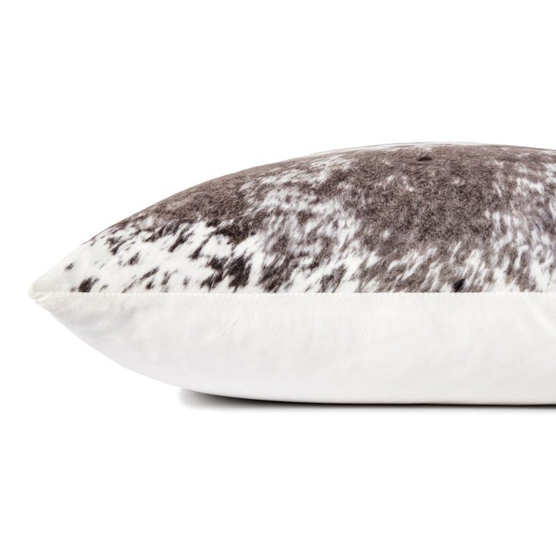 Mocha Faux Fur 22" Square Pillow with Down Fill