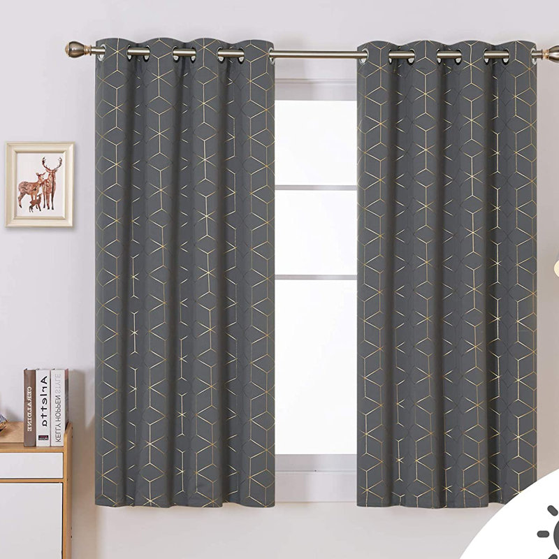 Malone Room Darkening Thermal Curtain, Width 132 x Drop 114cm, Light Grey