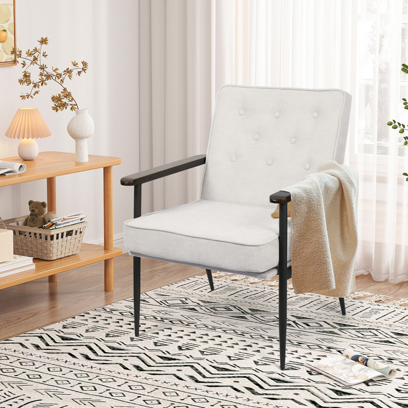 Fauteuil en chenille l 22,8 po, Laine beige