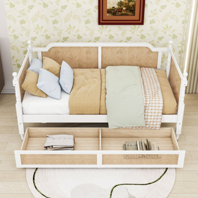 Wooden Daybed with Two Drawers and Slats by Bay Isle Home