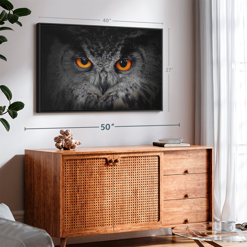 " Mesmerizing Gray Owl Canvas Print ", 27" H x 40" W